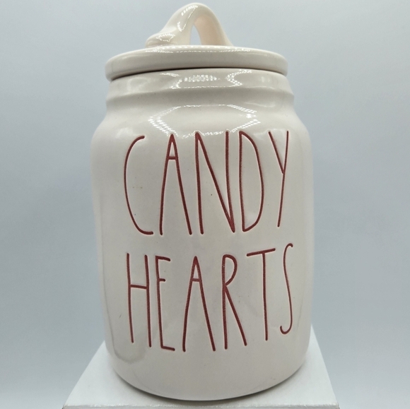Rae Dunn Candy Hearts Ceramic Canister - Picture 1 of 5